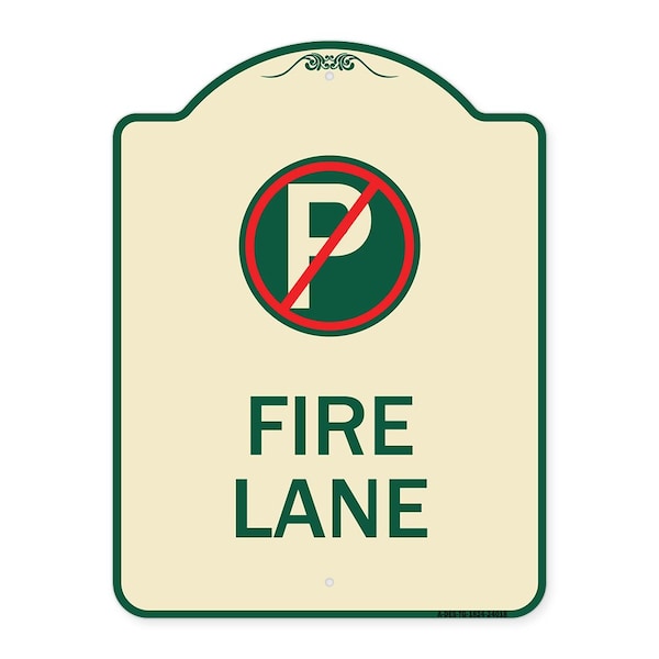 Signmission Fire Lane No Parking Symbol Heavy-Gauge Aluminum Architectural Sign, 24" x 18", TG-1824-24018 A-DES-TG-1824-24018 - main